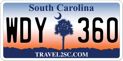 SC license plate WDY360