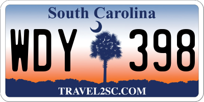 SC license plate WDY398