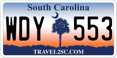 SC license plate WDY553
