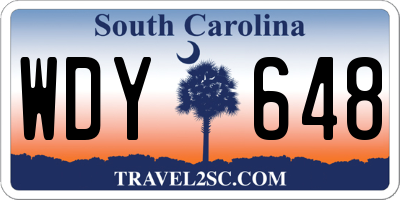 SC license plate WDY648