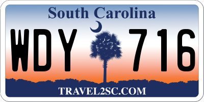 SC license plate WDY716