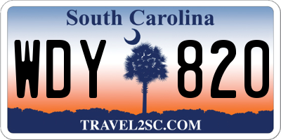 SC license plate WDY820