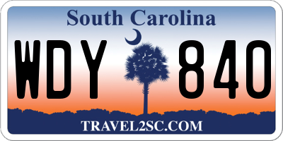 SC license plate WDY840