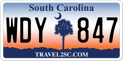 SC license plate WDY847