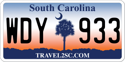 SC license plate WDY933