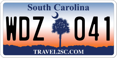 SC license plate WDZ041