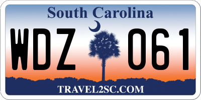 SC license plate WDZ061