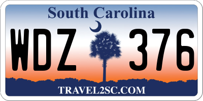 SC license plate WDZ376