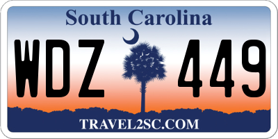 SC license plate WDZ449