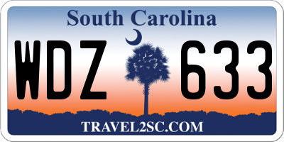 SC license plate WDZ633