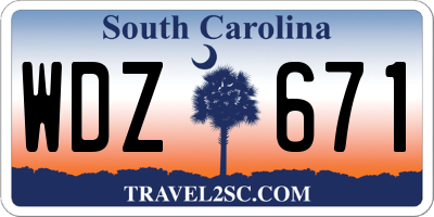 SC license plate WDZ671