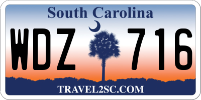 SC license plate WDZ716