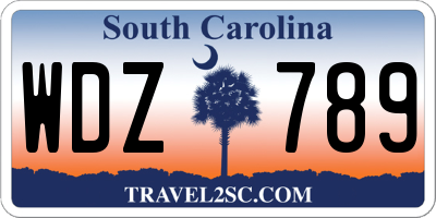 SC license plate WDZ789