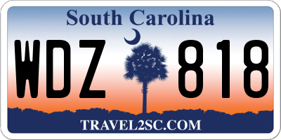 SC license plate WDZ818