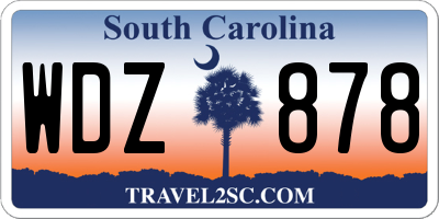 SC license plate WDZ878