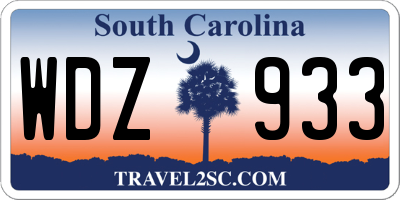 SC license plate WDZ933