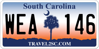 SC license plate WEA146