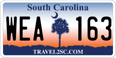 SC license plate WEA163