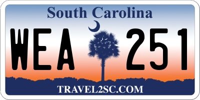 SC license plate WEA251