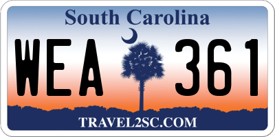 SC license plate WEA361