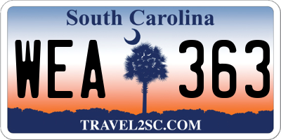 SC license plate WEA363