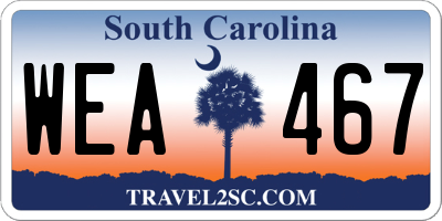 SC license plate WEA467