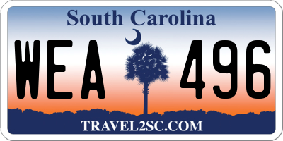 SC license plate WEA496