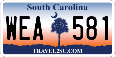 SC license plate WEA581