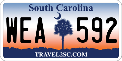 SC license plate WEA592