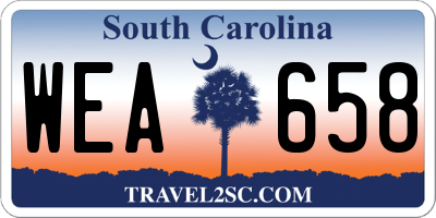 SC license plate WEA658