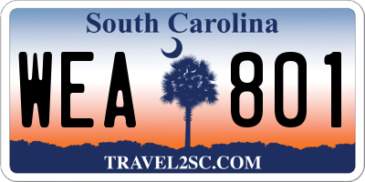 SC license plate WEA801
