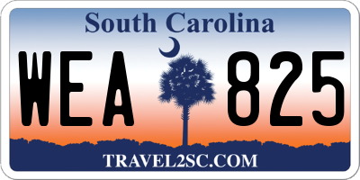 SC license plate WEA825