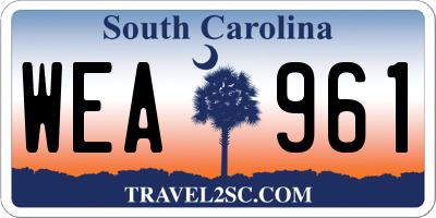 SC license plate WEA961