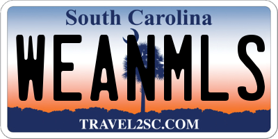 SC license plate WEANMLS