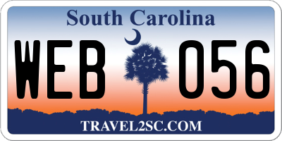 SC license plate WEB056