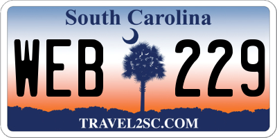 SC license plate WEB229