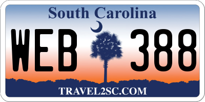 SC license plate WEB388