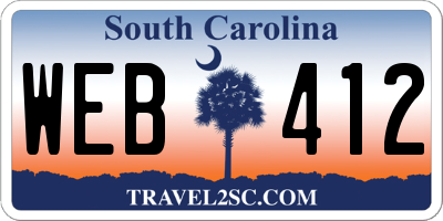 SC license plate WEB412