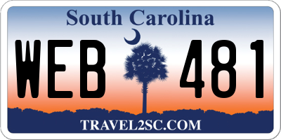 SC license plate WEB481