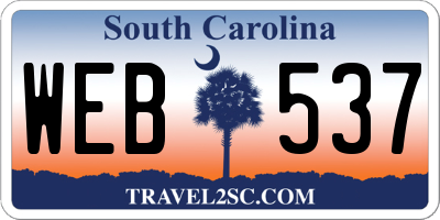SC license plate WEB537