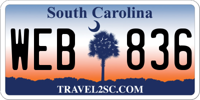 SC license plate WEB836