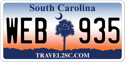 SC license plate WEB935