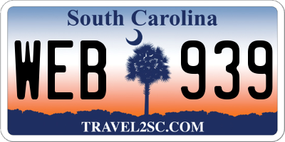 SC license plate WEB939