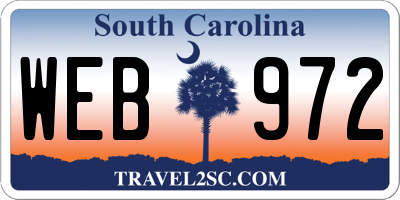 SC license plate WEB972