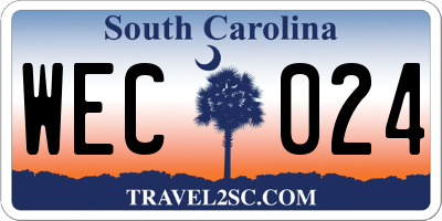 SC license plate WEC024
