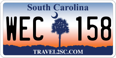 SC license plate WEC158