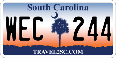 SC license plate WEC244