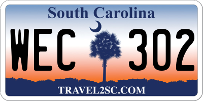 SC license plate WEC302