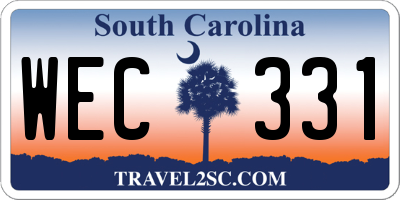 SC license plate WEC331