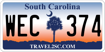 SC license plate WEC374